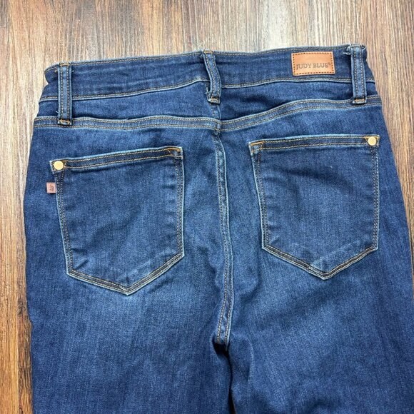 Judy Blue Skinny Fit Capri Jeans JB72115DK  Distressed Medium Wash Size 7/28 - Picture 4 of 12